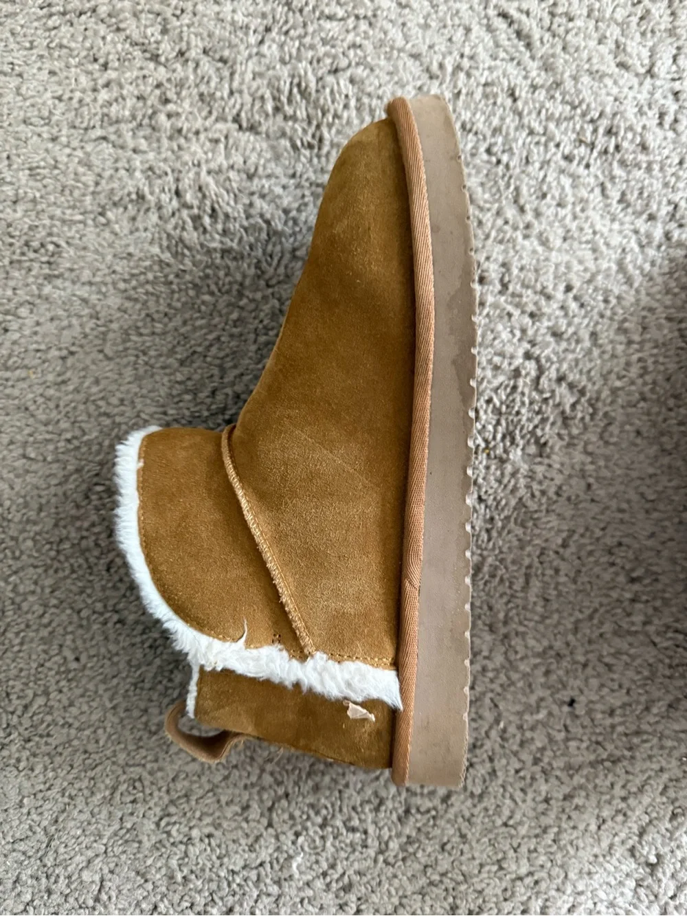 UGG Chestnut Suede Shearling-Lined Ankle Booties